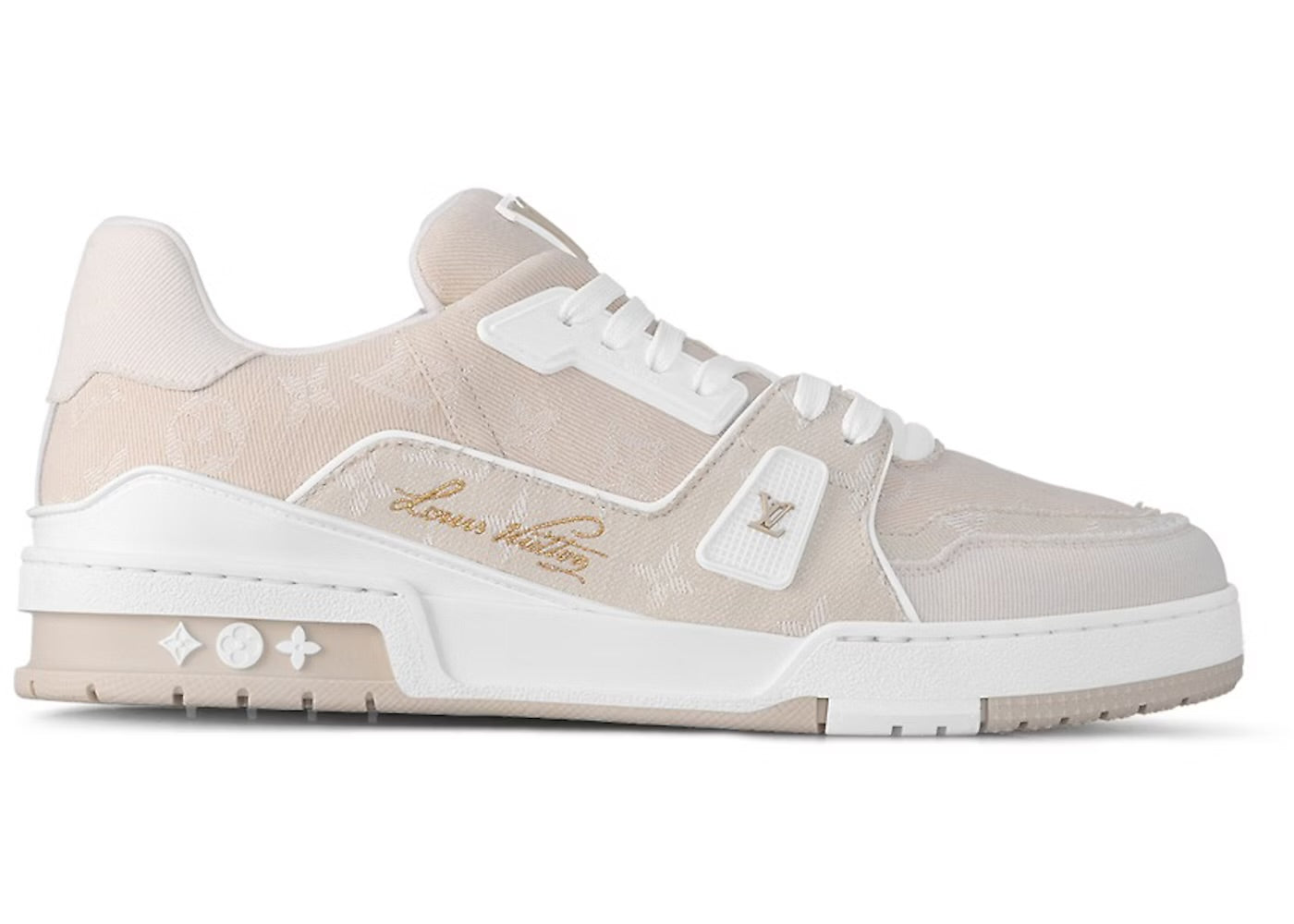 Louis Vuitton LV Trainer Beige White Monogram