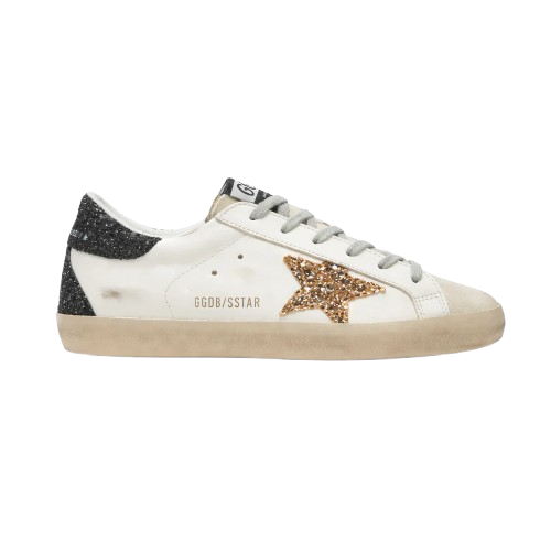 Golden Goose White Black Red Glitter