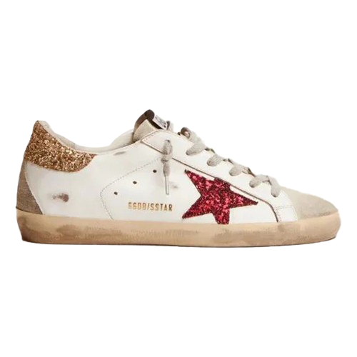Golden Goose White gold red glitter
