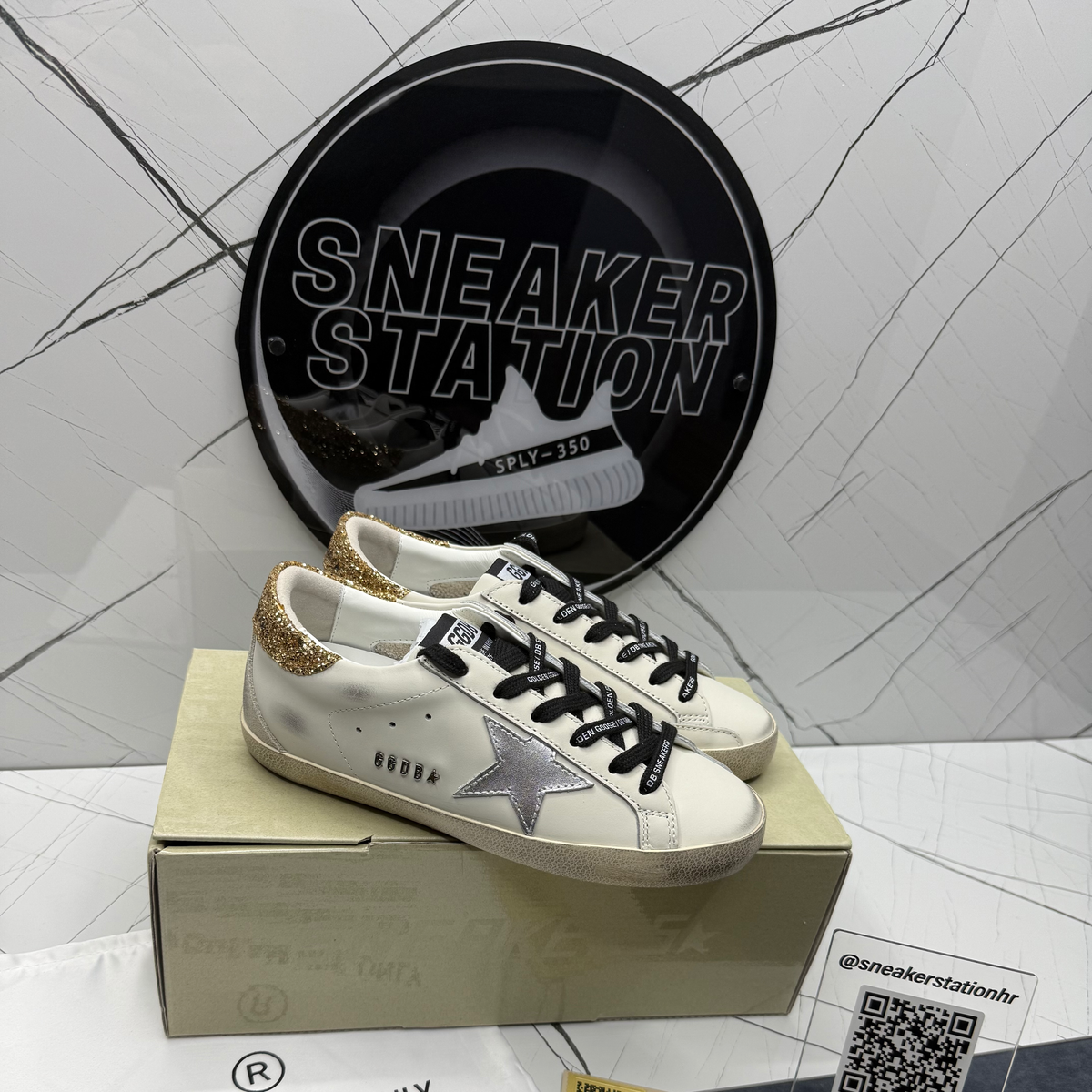 Golden Goose Super-Star With Glittery Heel Tab