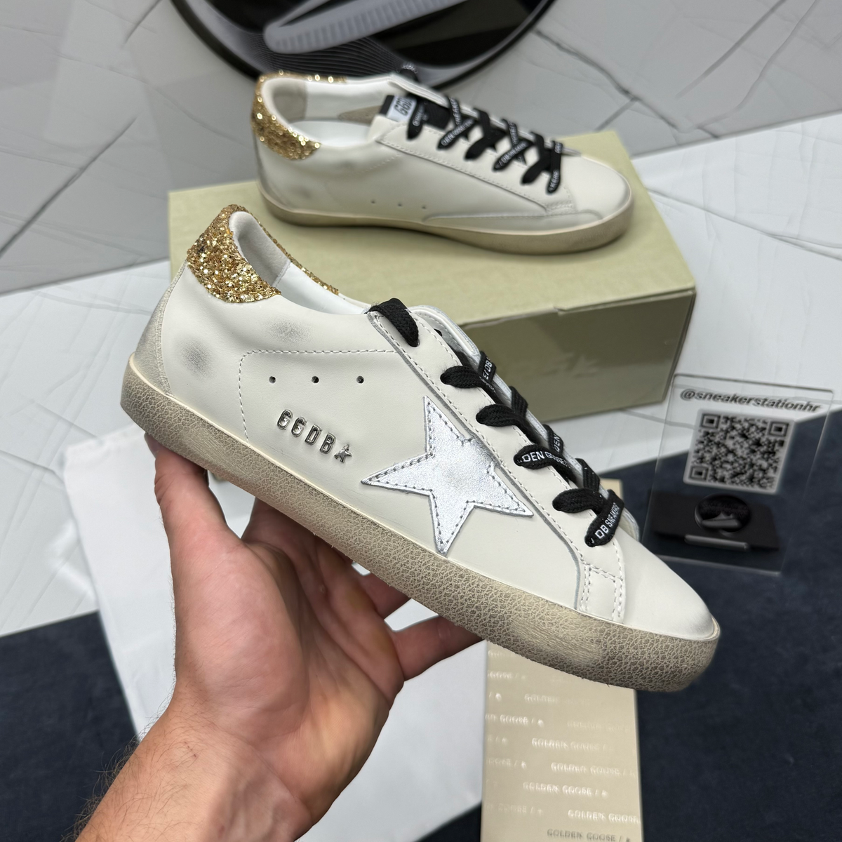 Golden Goose Super-Star With Glittery Heel Tab