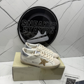 Golden Goose Super-Star Gold Glitter Star and Ice Grey Suede Inserts