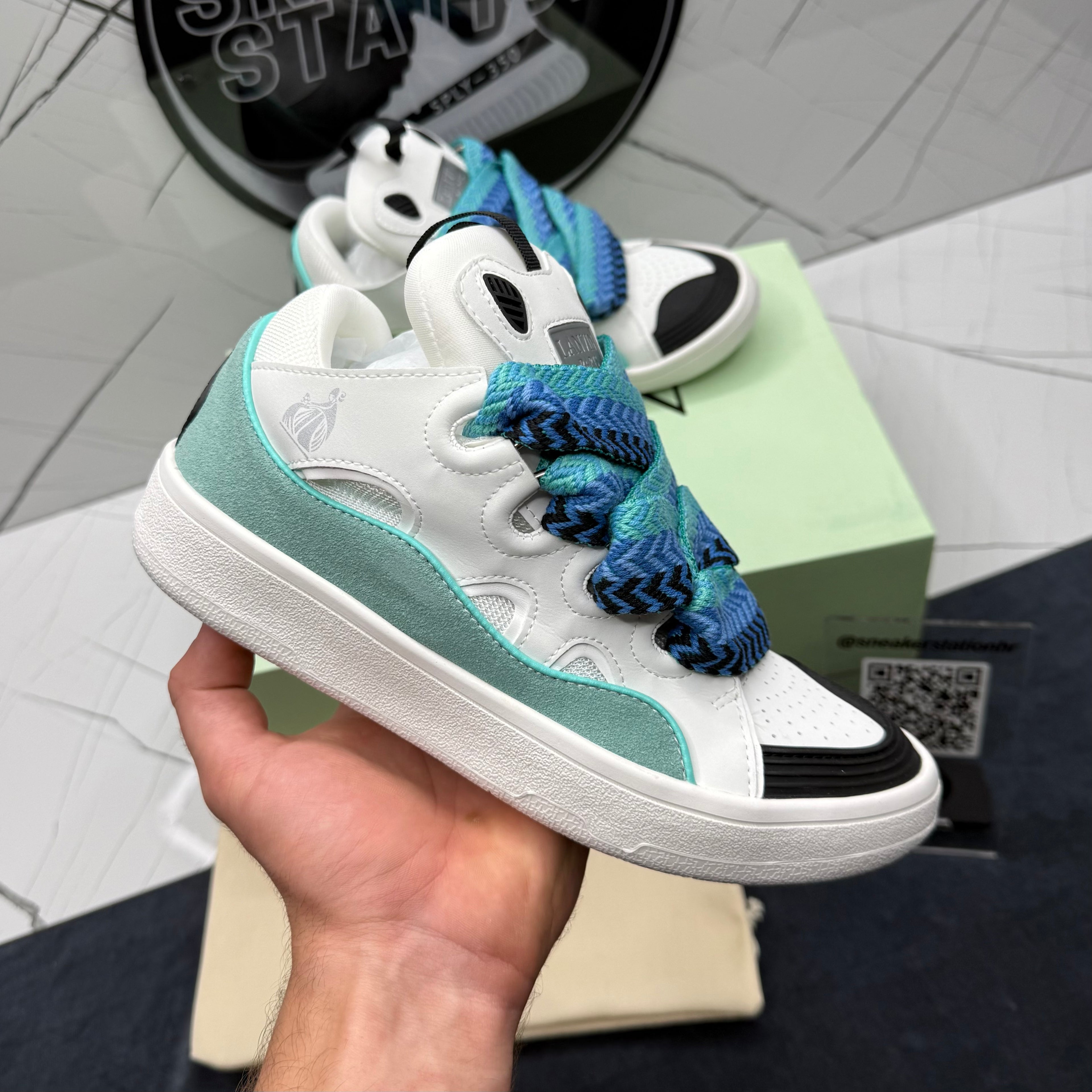 Lanvin Curb White Green