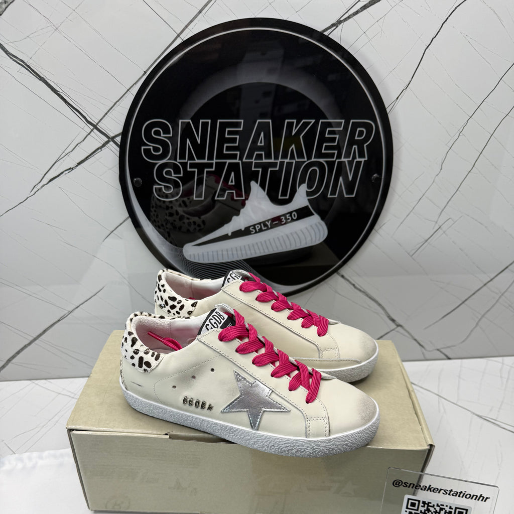 Golden Goose Super-Star White Silver Pink Leopard
