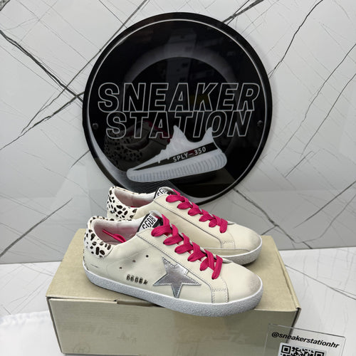 Golden Goose Super-Star White Silver Pink Leopard