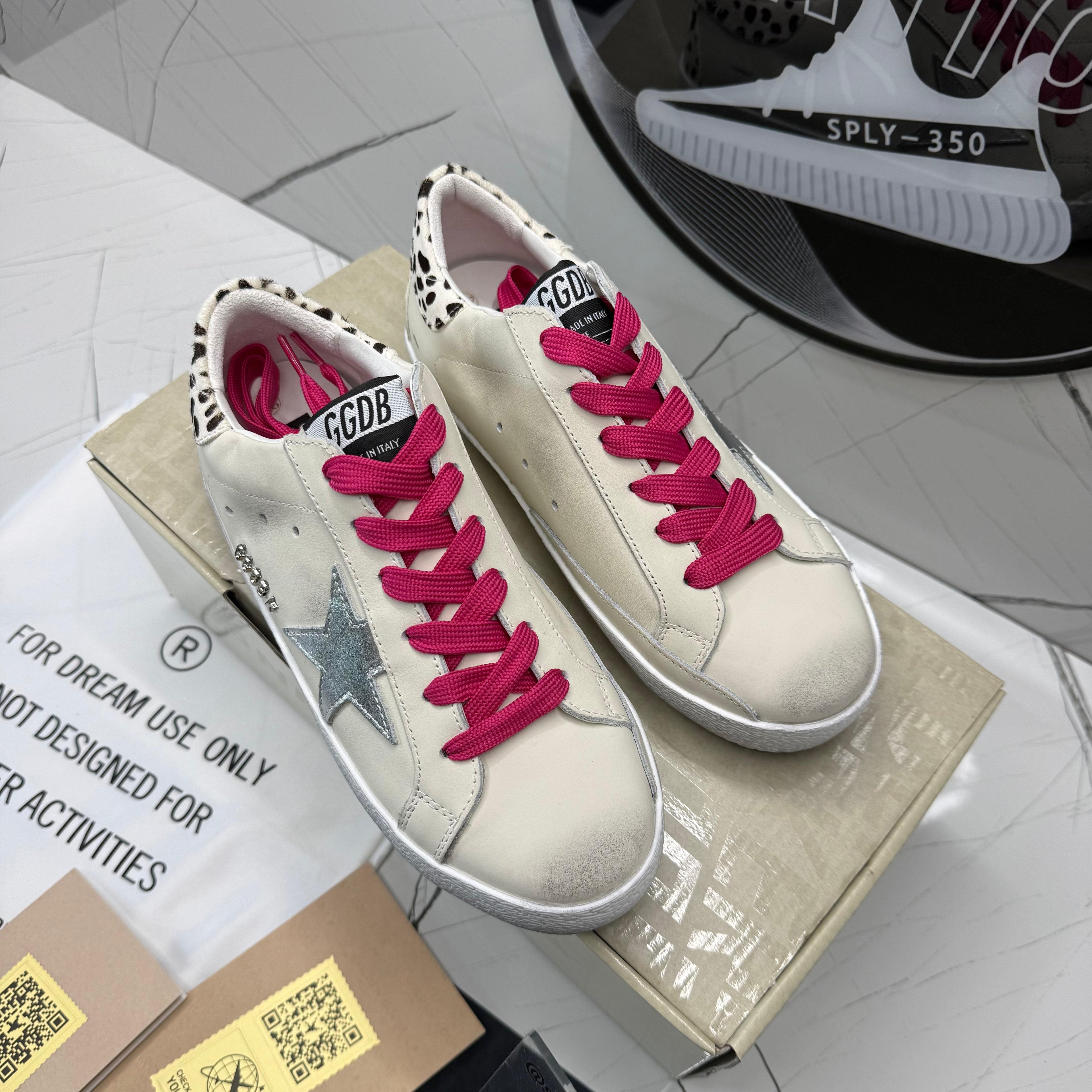 Golden Goose Super-Star White Silver Pink Leopard