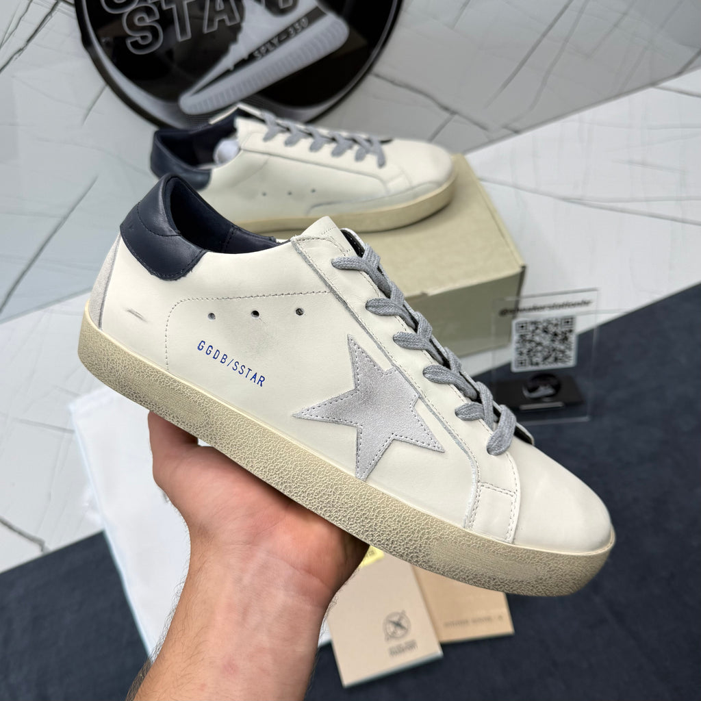 Golden Goose Super-Star with suede Star and Blue heel tab
