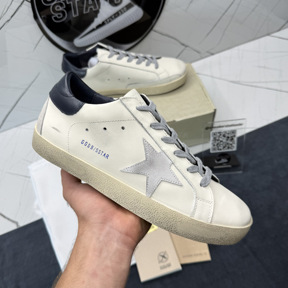 Golden Goose Super-Star White Black Grey Star