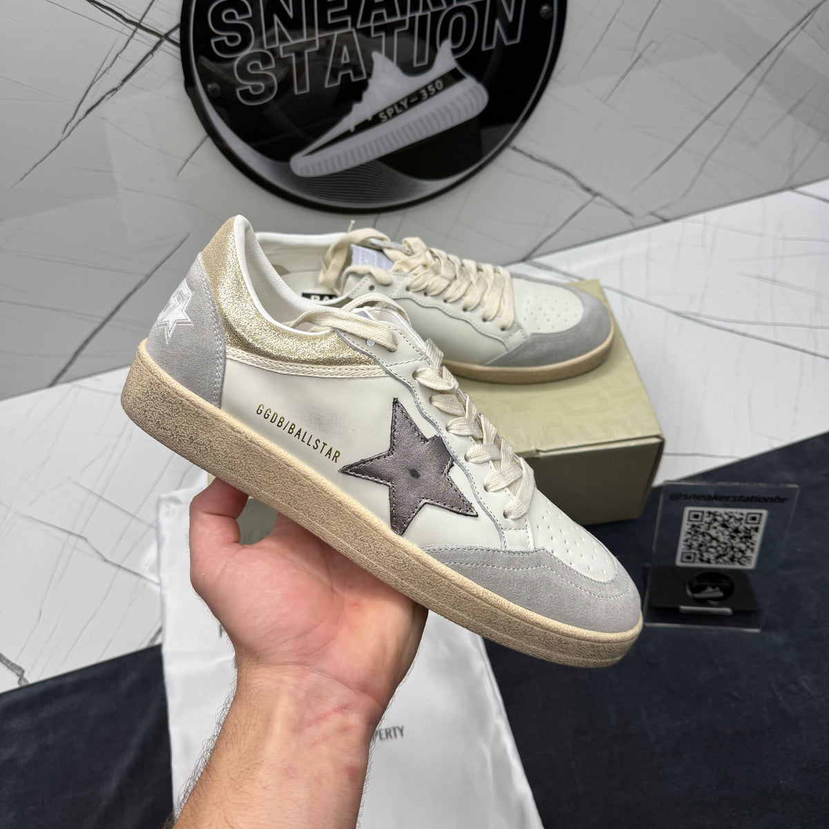 Golden Gooose Ball Star With metallic leather star and glossy leather