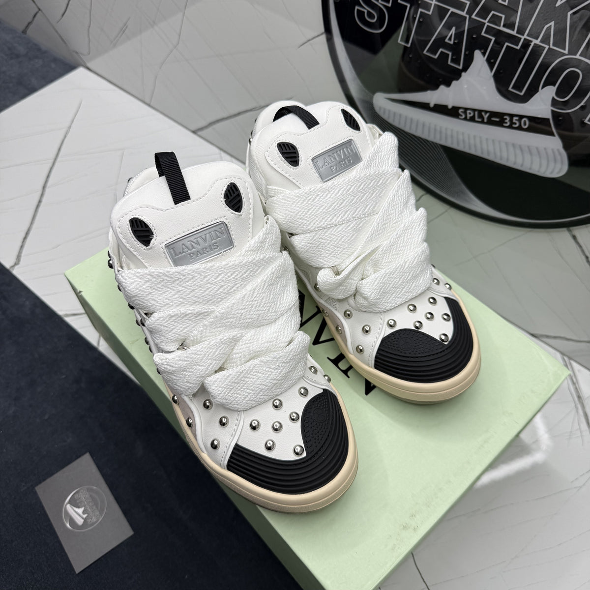 Lanvin curb white studded