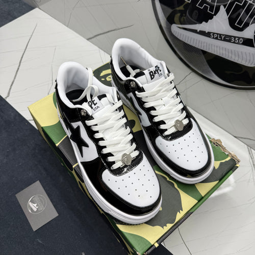 A Bathing Ape Bape Sta Low Patent Black