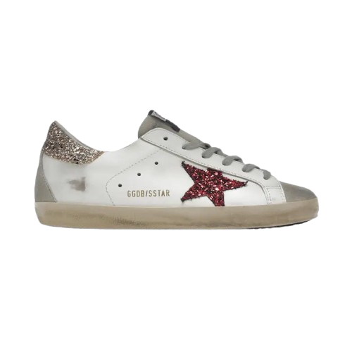 Golden Goose - White Red Glitter