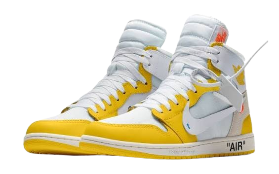 Off White Jordan 1 - White - Canary Yellow