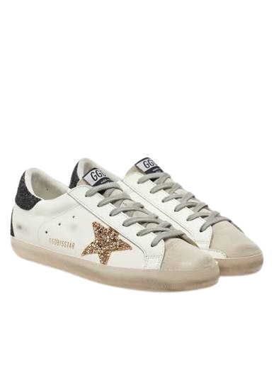 Golden Goose White Black Red Glitter
